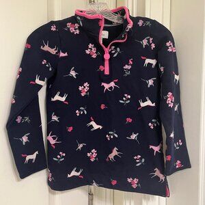 Joules girls blue quarter zip fleece pullover, size 9-10y (fits like an 8/M)